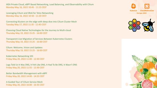Cilium Talks at KubeCon EU 2022